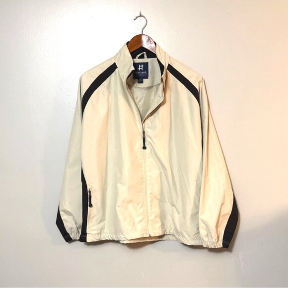 Hartwell Other - Vintage Hartwell Coretech Beige & Black Lightweight Polyester Windbreaker Jacket